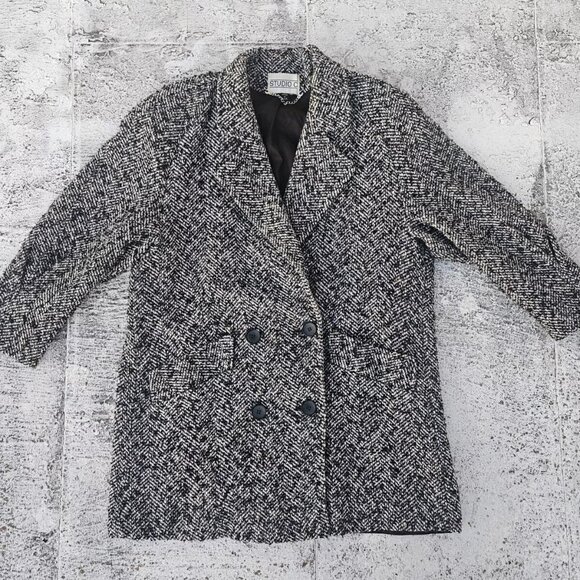 Studio C Women Long Coat Wool Blend Warm Winter Jacket Made in USA Size L - Picture 1 of 14